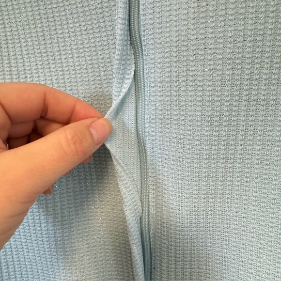 Vintage 60s Toni Todd‎ Dress Metallic Lurex Maxi Gown Silver Blue Womens Medium - Picture 12 of 12